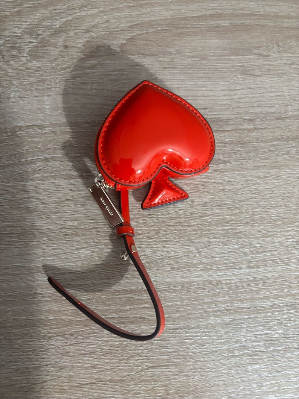 Kate Spade Red Patent Puffy Spade Coin Purse Bag Charm